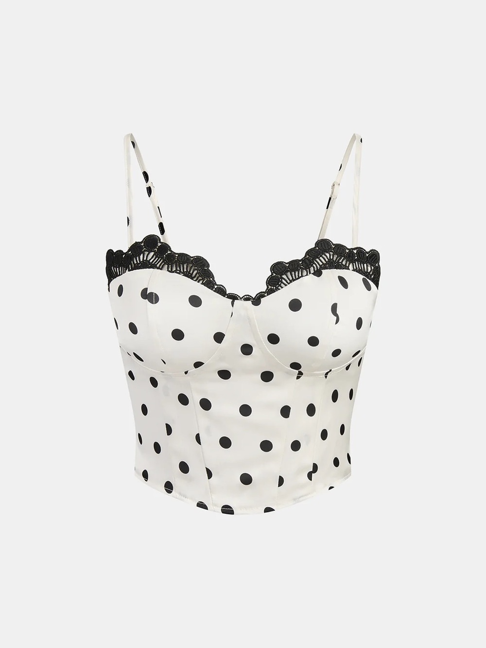 Polka Dot Lace Trim Cami Top & Skirt Sets - Picture 3 of 9
